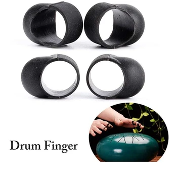 8 компл. Празна макара комплект за отпечатъци Твърд язычковый барабана комплект за отпечатъци Конг Линг Drum Калъфи за пръстите Черен