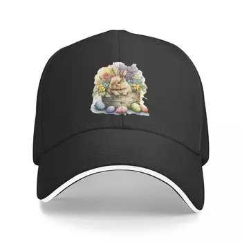 Великден бъни в кошница с цветя, бейзболна шапка, туризъм шапка, шапка с pom-помераните, модни шапки за жени и мъже