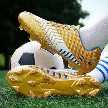 Професионални футболни обувки за възрастни, тренировочная обувки с дълги шипове, дамски спортни обувки за игра на трева, мини футболни маратонки