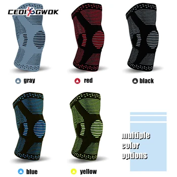 Коленете CEOI GWOK Спортен тампон за подкрепа на коляното със силиконова подплата с висока компресия за фитнес, тичане, поддръжка на коляното, превръзка за ръкави 1бр