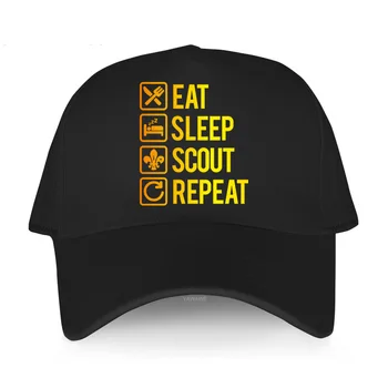 Гореща разпродажба, нова удобна шапка Sunlight hat EAT SLEEP СКАУТ, повторяющая модни шапка с принтом, оригинална мъжка бейзболна шапка