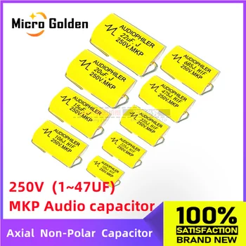 (2 елемента) Аксиален аудиофильский неполярный кондензатор 250 В MKP 1/1.5/2.2/3.3/4.7/5.6/6.8/10/15/20/22/ Аудиополиуретановый кондензатор 47 icf