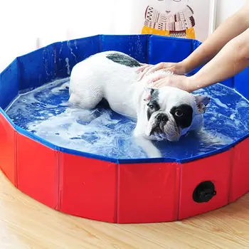 80x30cm/100x30cm Куче, Куче, котка, Надуваеми Сгъваема вана за къпане във вода, басейн PVC за домашни любимци, вана за домашни любимци, басейн