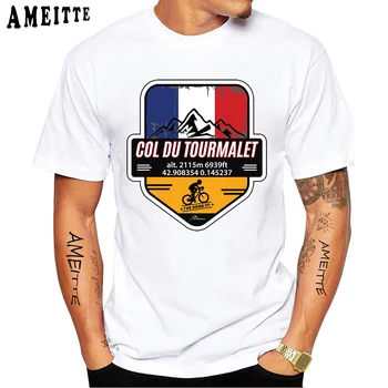 Col du Tourmalet Колоездене, аз го направих! Тениска Лятна Мъже С Къс Ръкав Mont Ventoux Bike Sport Бели Ежедневни Блузи В стил Хип-Хоп За Момчета, Тениски