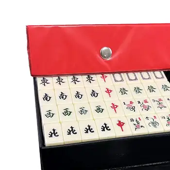 Комплект за игра на китайски маджонг с футляром за носене Настолна игра за китайски игри