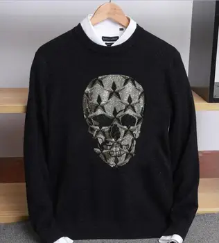 Дизайнерски пуловер с кристали, пуловер в стил хип-хоп, мъжки подаръци, брандираната директен доставка