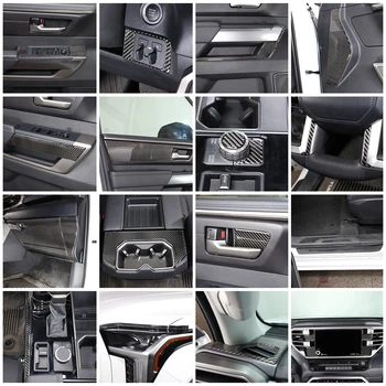 За Toyota Tundra 2022-2023, авто устройство на централното управление от мека въглеродни влакна, вътрешна дръжка, стикер на отделочную панел, аксесоари