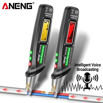 ANENG VC1019 Интелигентен тестер глас излъчване дръжката е 12-1000 В Инфрачервен сензор за позициониране тестер за напрежение Детектор на електрически кабели