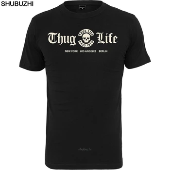 Гореща разпродажба, модна тениска от 100% памук с къс ръкав, тениска Thug Life, черна тениска sbz8202
