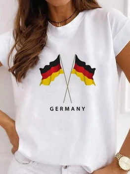 Дамска Риза в стил Хип-Хоп с Флага на Германия, Y2K, най-Забавната Козметична Риза в стил Гръндж, Графична Градинска Дамски Дрехи, Модни Тениски