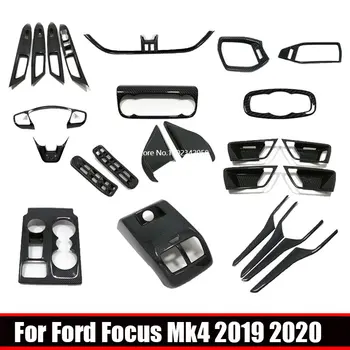 За Ford Focus MK4 2019 2020 Външен Вид от Въглеродни Влакна Вътрешно прозорец swtich скоростна Волана на Прожекторите въздушен Прекъсвач Бутон Капак Завърши