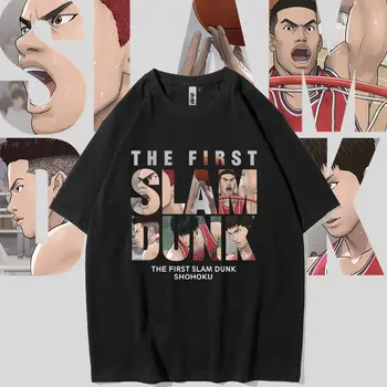Тениска Slam Dunk Master Man Movie, Сакураги Ханамичи, Реколта Сувенирни тениски с принтом Аниме, Памучен Облекло Shohokh с къс ръкав