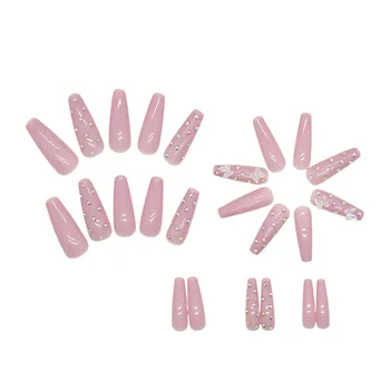 Декор в формата на пеперуда, светло розово външен ноктите, водоустойчив, устойчив на изкуствени нокти за декорация на маникюр