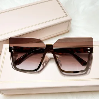 2023 Large Frame Women ' s Sunglasses Trimmed Rimless Trendy and European American Fashionable очила слънчеви дамски