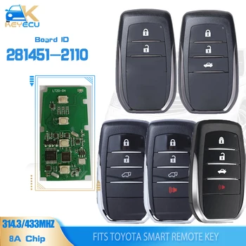 KEYECU 281451-2110 за Toyota Smart Remote Автомобилен ключ 314,3 Mhz/433 Mhz Работи за K518 K518ISE KH100 +