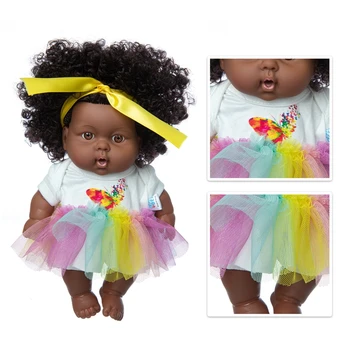 2021 Рокля Нови Детски Африкански Кукли Pop Reborn Silico Bathrobre Vny 20 см Born Poupee Boneca Детски Плюшени Играчки За Момичета