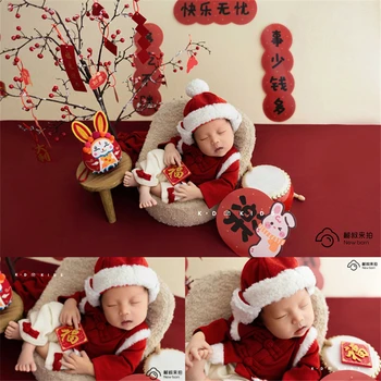 Dvotinst Реквизит за снимки на новородени, традиционно облекло за честванията на китайската Нова Година, подпори за студийната стрелба, реквизит за снимки