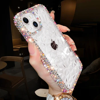 Луксозен Блестящ диамант прозрачен мек калъф за телефон Samsung Galaxy S22 Plus S22 Ultra Clear лъчисти силиконова делото