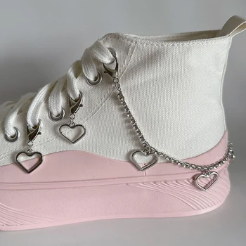 Направи си сам Подходящ за обувки ВВС № 1, аксесоари, верига с отложено във формата на сърце с красива четка, бижута, дамски мъжки модни верига за спортни обувки