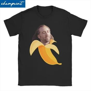 Мъжки Дамски тениска Nicolas Cage In A Banana, Дрехи от 100% памук, Реколта тениска с къс ръкав, Тениски Големи Размери