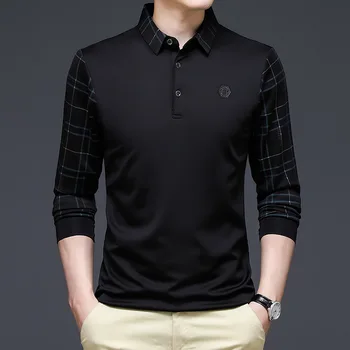 2023 Нова мъжка тениска, младежта бизнес поло риза с дълъг ръкав, Мъжки Модни и Ежедневни риза с къси ръкави с ревера
