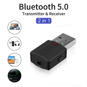 2 В 1 Мощност Usb Bluetooth Приемник Предавател 3,5 Мм Жак Aux Аудио Адаптер Мини Размер Безжичен Музикален Плейър BT5.0 FE035-8