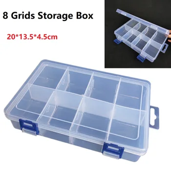 Пластмасова кутия за съхранение, с Регулируема клон на 8 нишки, подходящи за съхранение на Мъниста, пръстени, обици, модни бижута, Многофункционална кутия за съхранение