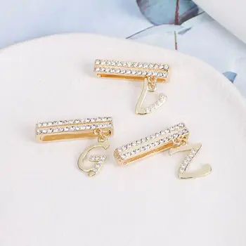 Метални висулки с 26 букви, декоративно пръстен с диамант, креативни, умни часовници, силиконов каучук, аксесоари за Apple Watch Band