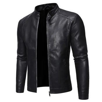 Мъжки кожени якета, зимни флисовые дебели мъжки мотоциклетни палто от изкуствена кожа с качулка, мъжка мода на горно облекло, марка дрехи