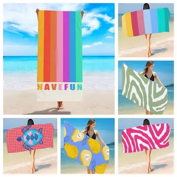 Плажна кърпа за тяло, плат за ежедневна употреба, практични ярко оцветени кърпа за басейна, СПА център, баня голям размер