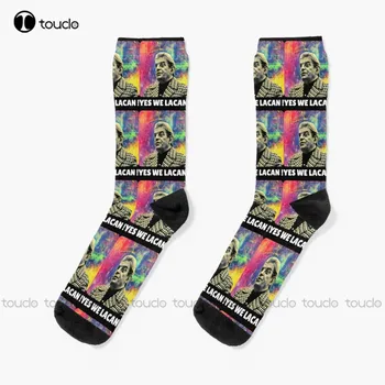 Нови Чорапи Jacques Lacan Смешни Yes We Lacan Psychanalyst, чорапи и без чорапи, Дамски персонализирани чорапи за възрастни Унисекс по поръчка