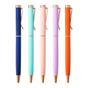 Многоцветни химикалки за писане, предмети за бизнес, канцеларски материали, Ученически аксесоари офис, метална химикалка писалка