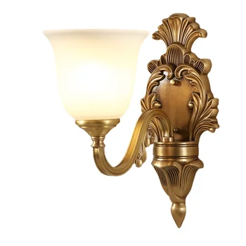 Мед, с монтиран на стената лампа, за Украса на хола, ретро Led Лампа, Нощна лампа за спални, луксозни стенни лампа в скандинавски стил, Вътрешно осветление Лампара
