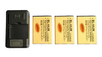 Ciszean 3x2450 ма BL-44JH Златен Взаимозаменяеми Батерия + LCD зарядно Устройство За LG MS770 Optimus Duet L7 P700 P705 L4 II E440 L5 e460 series II