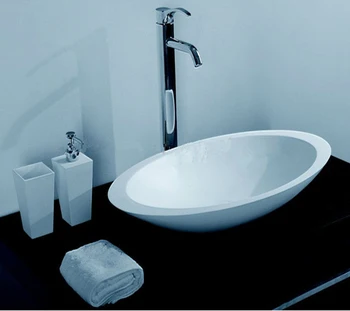Баня с Овална мивка с твърда повърхност Плот с Мивка и Тоалетна масичка Мивка 3857