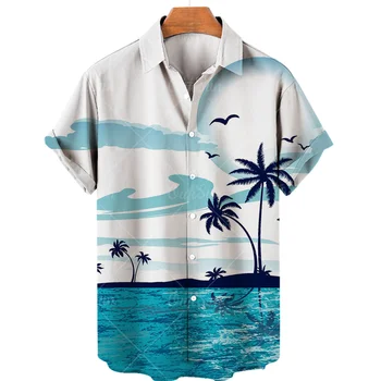Мъжки ризи, хавайски ризи с 3D принтом 