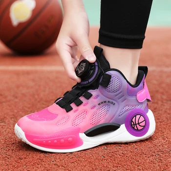 Модни детски баскетболни обувки 2023 г., нова баскетболни обувки за момчета и младежи, детски спортни обувки за тренировки на открито