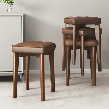 Трапезария стол с тапицерия от масивно дърво, домашен стол, модерен обикновен дървен стол
