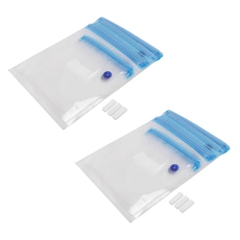 Вакуумни торби за Запечатване на храните 30X, за Многократна употреба Запечатани Пакети С 4 Скоби за дългосрочно съхранение В Плочи Anova И Joule