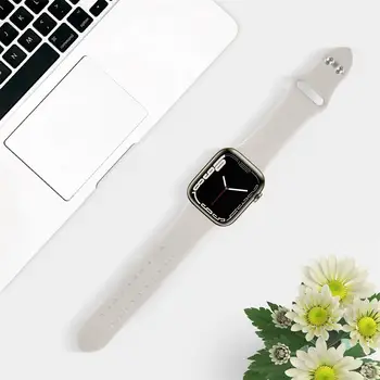 Силиконов ремък за Apple Watch Band 41/40/38/44/45/42/49 мм 45 мм и каишка за часовник Correa Гривна iWatch Series 8 7 SE 6 5 3 ultra