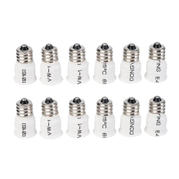 12 опаковки конвертор бяла лампа E12 в E14, държач за led лампи, Адаптер за смяна на контакти, Високо Качество