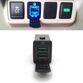 Зарядно за кола, Usb порт интерфейс за адаптер на телефона Бързо зареждане на двоен конектор USB Аксесоари за Nissan XTRAIL Tiida