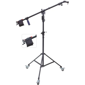 Тавана лампа за заснемане с роликовой глава, регулируем ъгъл на наклон скоба, рамка с роликовой на щанга стойка