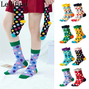 Творчески чорапи-тръбички, японски и корейски стил, ретро-грах Happy Medium, цветни, забавни, за скейтборд в стил хип-хоп, женски