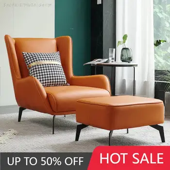 Модерна мека мебел в скандинавски стил, с ергономичен модерен и луксозен дизайнерски диван-шезлонг, Удобни мебели за всекидневната