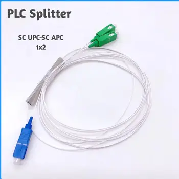 5 бр./10 бр. оптичен АД-сплитер SC 1x2 мини-Стоманена тръба Тип 1:2 0,9 мм 1 м Влакна Opitc-сплитер SC/APC, SC/UPC Конектор