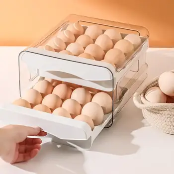 32 Окото Кутия за съхранение на яйца в Хладилника, Тава за Яйца, Кухненски, Домакински Титуляр за Консервация, Пластмасов Органайзер за Кнедлите, Защита От счупване