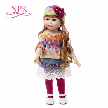 NPK НОВА 45 см Реалистична Кукла за Момичета, Выглядящая Красива, Детски Кукли 18 Инча, Безопасни силиконови Кукли за Момичета, Подарък за Деца