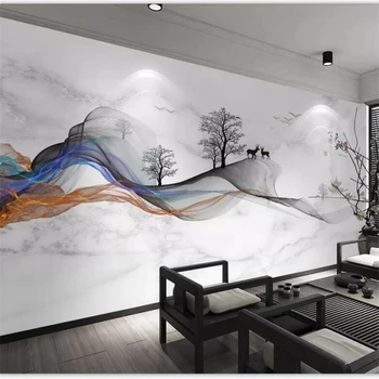 тапети по поръчка beibehang големи красиви нови китайски абстрактни линии ръчно рисувани мрамор модел art инфинити фон