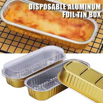1 бр. Еднократна употреба лидице кутия от алуминиево фолио, контейнер за храна подноси с прозрачен капак, подходящ за опаковане на храна за вкъщи, приготвяне на храна в кухнята